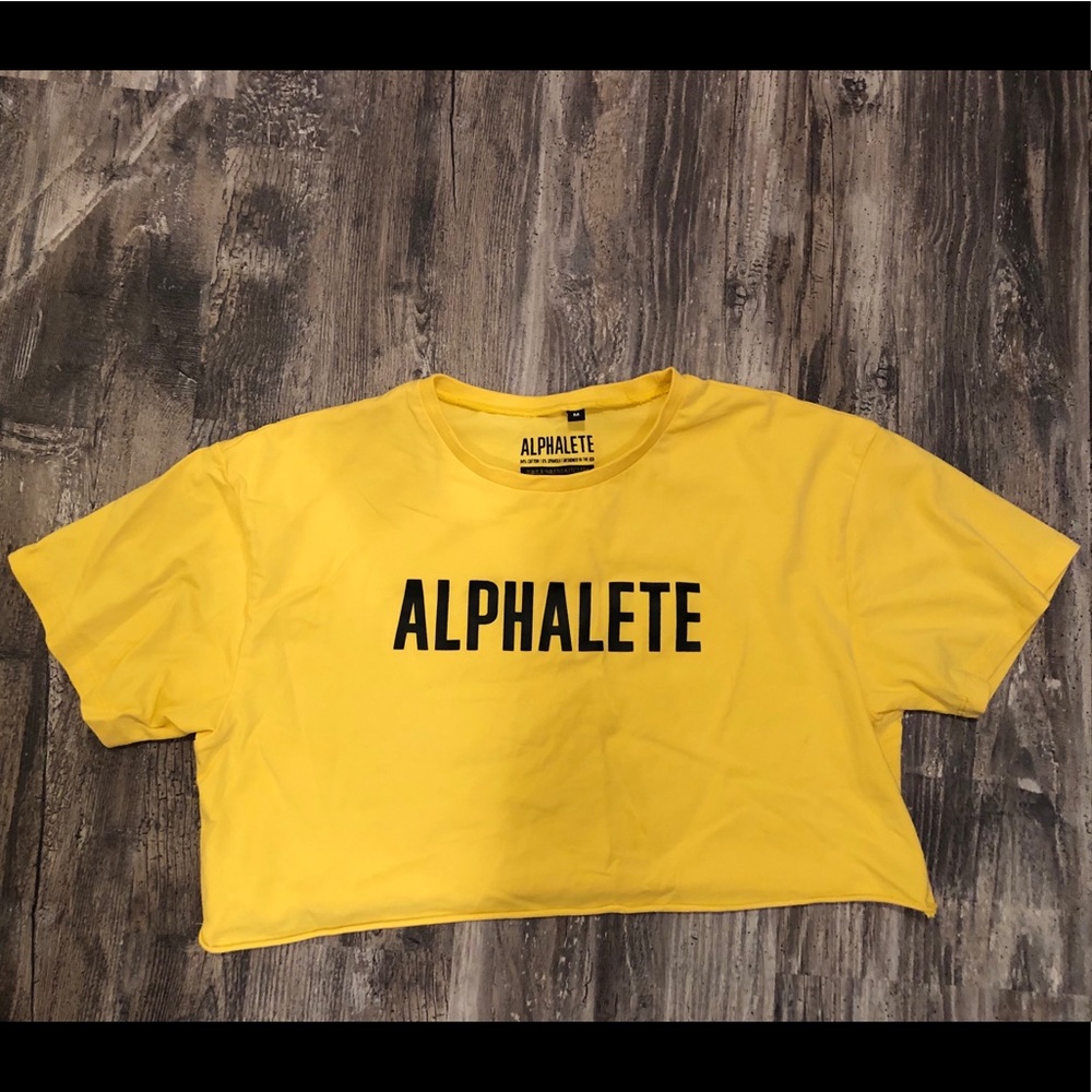 Yellow Alphalete Crop Top